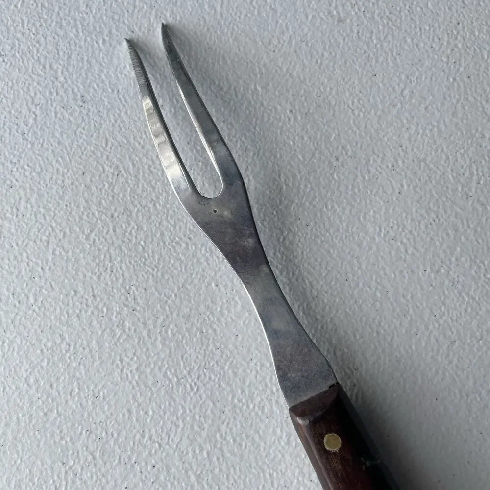 Vintage Carving Fork Made in USA Stainless Steel 9